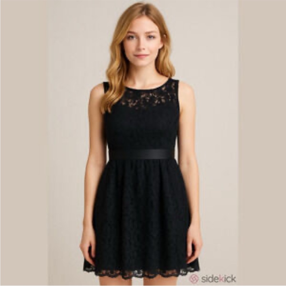 ModCloth Black Lace Overlay Dress (Pit to Pit 19”) | Whimsigoth Holiday Party